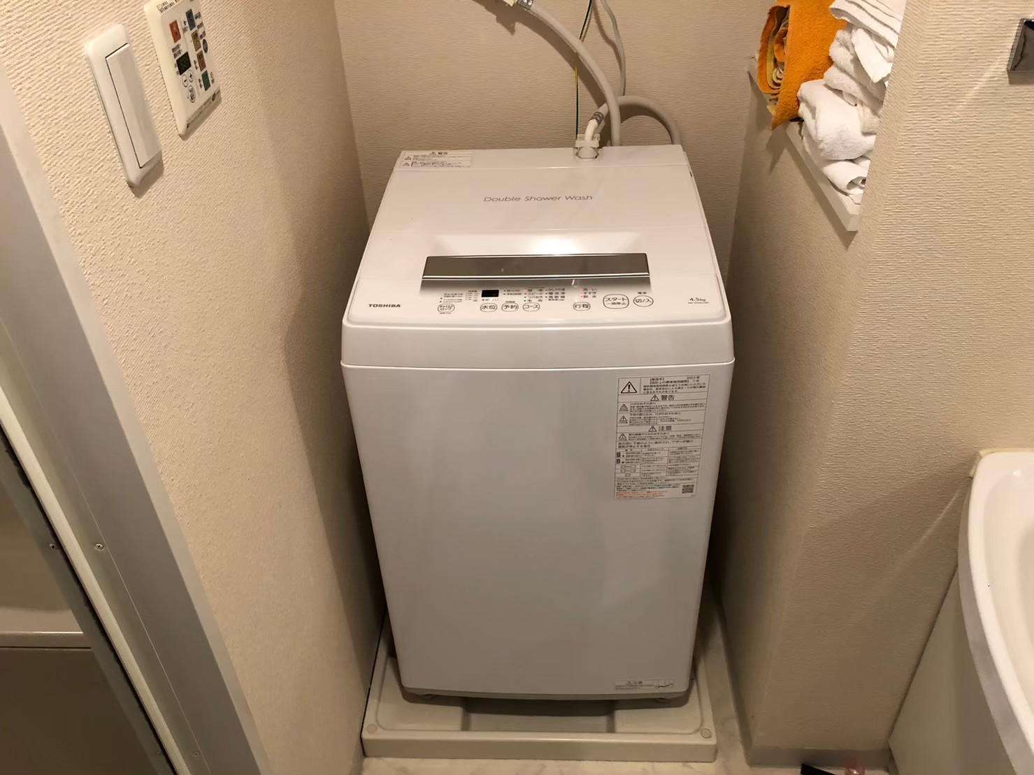 東芝 全自動洗濯機4.5kg ホワイト-