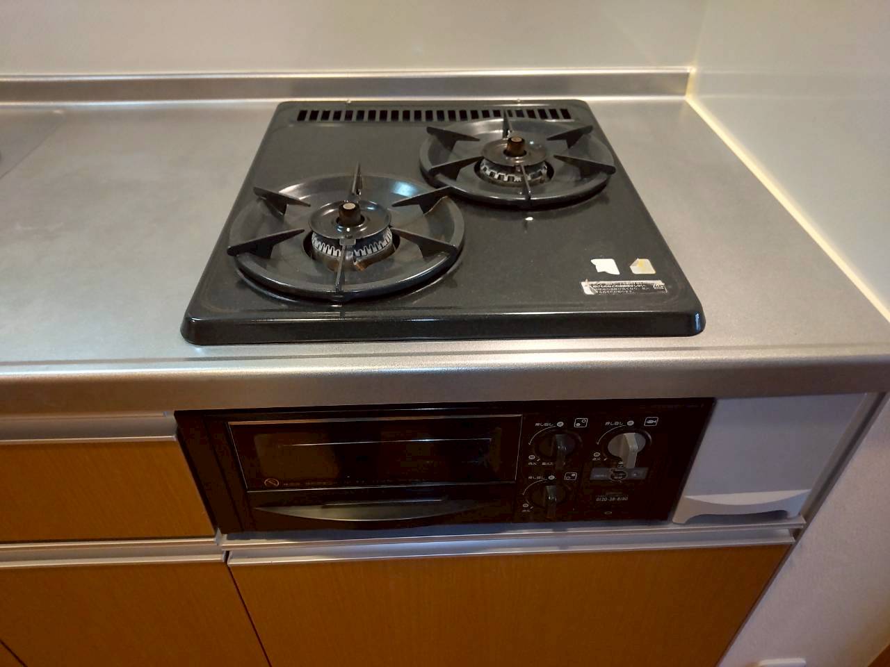 ノーリツ　ビルトインコンロ交換 コンパクトタイプ2口  45cmタイプ グリル付 N2G23KSQ1【京都市北区】