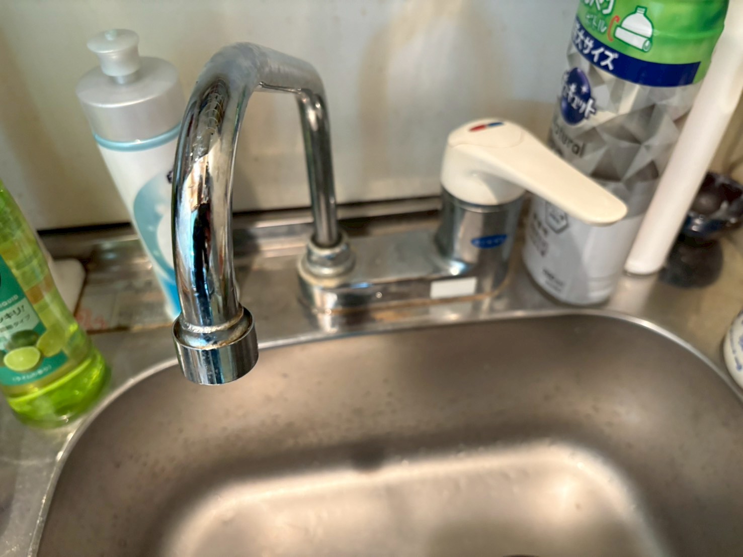 KVK  シングル混合栓　200mmパイプ付交換工事【京都市上京区】