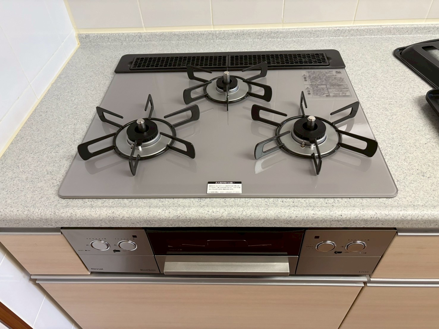 ガスコンロ交換工事 リンナイ リッセ ６０cm ガラストップ サテンシルバーRHS31W42J4RSTW【京都市上京区】