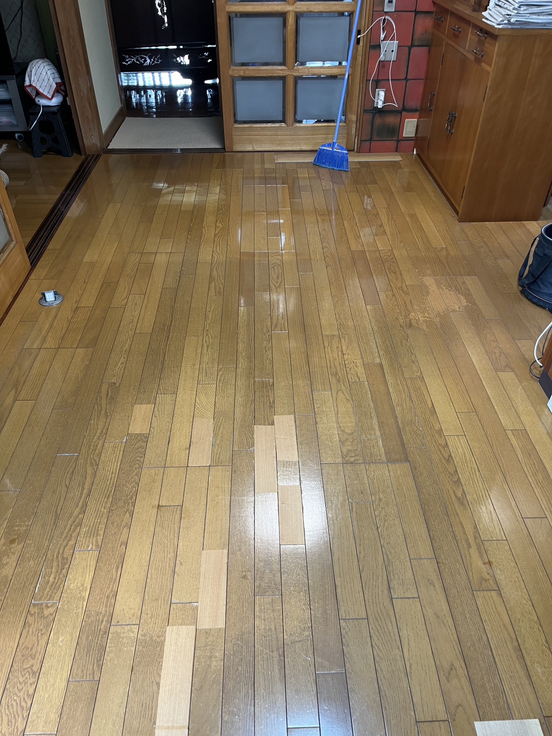 電気床暖房のフローリング張替え【京都市北区】