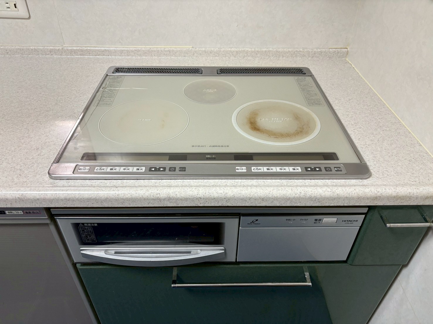 日立 旨味焼き 鉄 ステンレス対応 幅600㎜ プレミアムシルバー HT-N1000STF(S)【京都市北区】