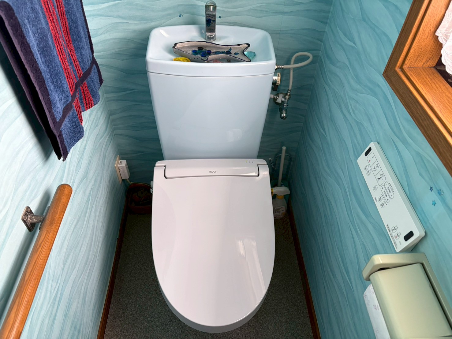 ＬＩＸＩＬ　シャワートイレＫＡシリーズ　手動ハンドル式　ブルーグレー CW-KA31A BB7　温水便座交換【京都市左京区】