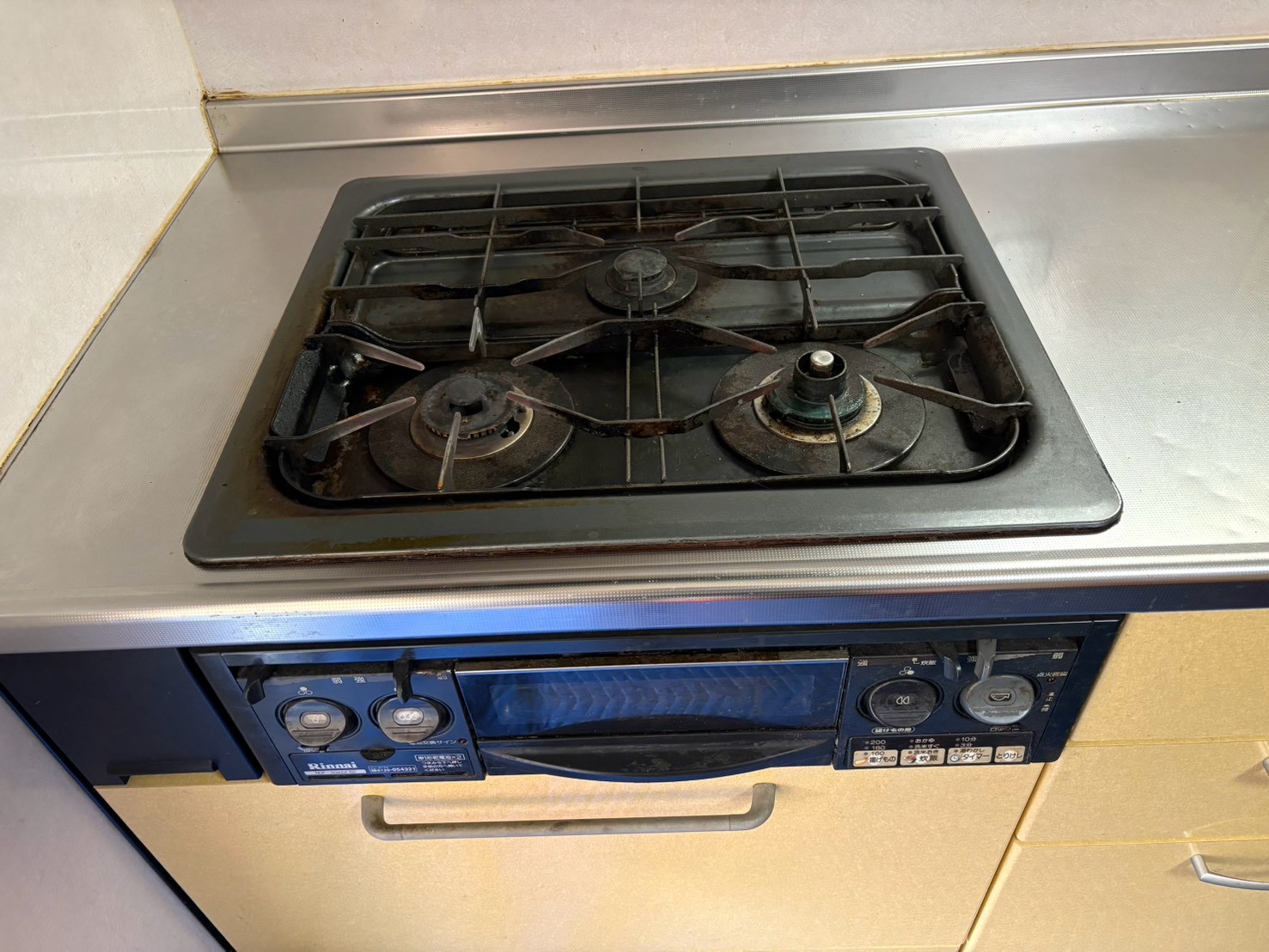 リンナイ ビルトインガスコンロ交換工事 RS31W36H2RBW メタルトップ 60cm/ホーロートップ 【京都市北区】